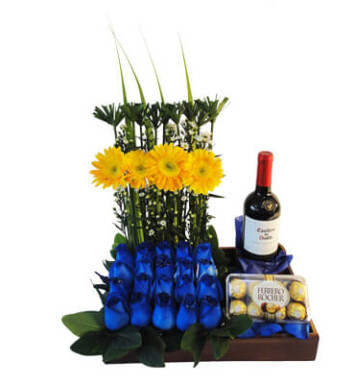 FAZ014 - Arreglo de Flores Azules
