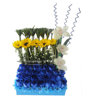 FAZ005 - Arreglo de Flores Azules