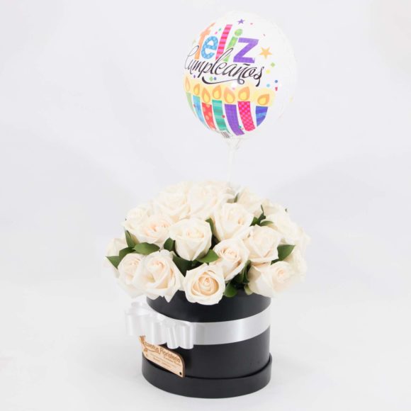 CBE014 -Arreglo floral de rosas blancas - Imagen 2