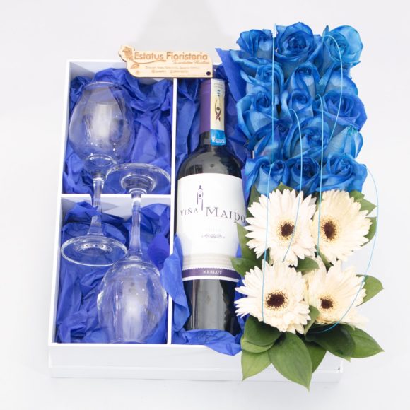 FAZ013 - ARREGLO DE FLORES AZULES