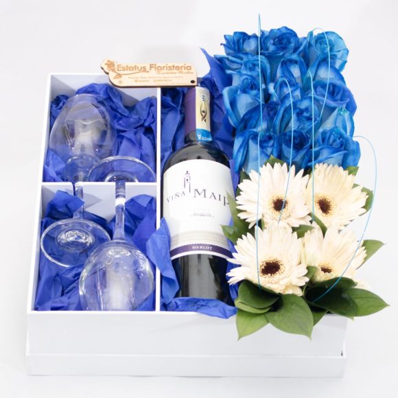 FAZ013 - ARREGLO DE FLORES AZULES - Imagen 2