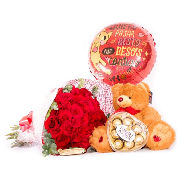 CBE023– FLORES, PELUCHE, CHOCOLATES Y GLOBO - Imagen 2