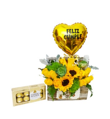 CBE034-ARREGLO FLORAL Y CHOCOLATES