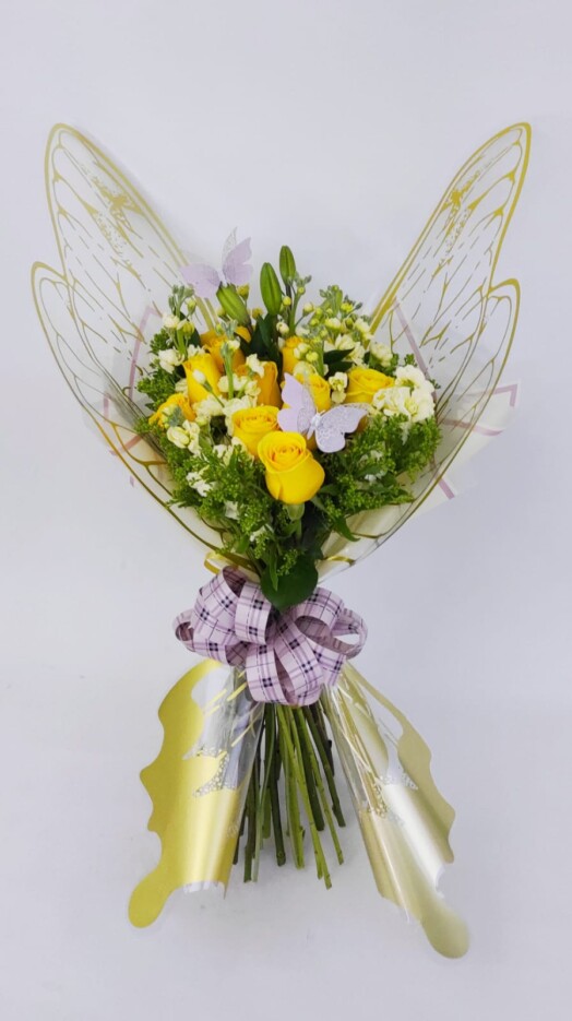 BOU052- BOUQUET AMARILLO MARIPOSA