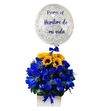 FAZ018-ARREGLO DE FLORES AZULES