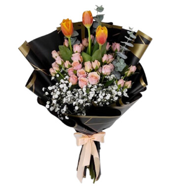 BOU057-BOUQUET DE TULIPANES