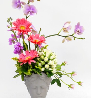ORQ0121-ORQUIDEA EN HERMOSA BASE CERAMICA