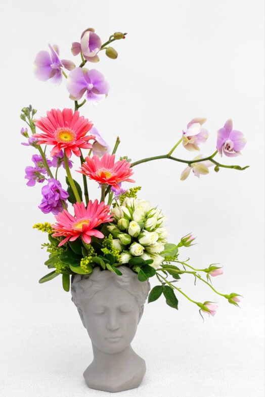 ORQ0121-ORQUIDEA EN HERMOSA BASE CERAMICA