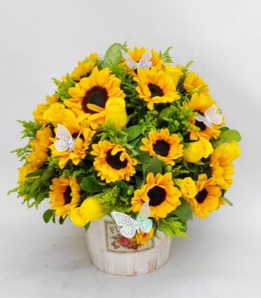 GIR027-ARREGLO FLORAL GIRASOLES
