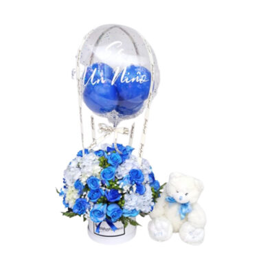 NAC002 – Canasta floral de bienvenida al bebé